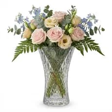 Vaso De Vidro 24cm Decorativo Alto Relevo Resistente Arranjo Flores