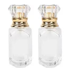 Kit Frasco de Vidro com Spray Luxo Dourado 30ml Recarregaveis Elegante Vitória