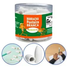 Borracha Ponteira Branca Kit com 48 unidades