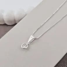 Colar Gargantilha Ponto de Luz Gota 45 cm Prata Pura 925