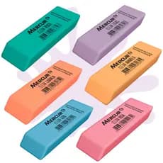 Borracha Mercur Color Escolar Chanfrada 1 unidade Clean