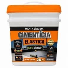 Cimento Elástico 20KGImpermeabilizante Emborrachado Eurodecor de Lajes Telhados e Terraços 20KG 4KG