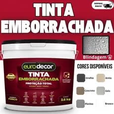 Tinta Emborrachada 3.6kg Impermeabilizante Pintura Laje Telhado e Muros Várias Cores 3.6kg ou 1kg