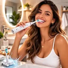 Escova Dental Elétrica Recarregável USB Resistência à  Àgua Seis (6) Modos De Escovação Dentes Limpos