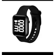 Relógio Digital Smart W9 LED Grande Unissex Esportivo Silicone Preto