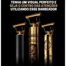 Máquina de Cortar Cabelo Profissional Recarregável Sem Fio – Design Dourado Premium