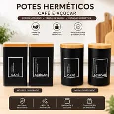 Lata em Metal Organizador de Condimentos Multiuso Açúcar Café Pote de Acucar Pote de Cafe