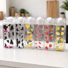 Garrafa Jarra  Acrílica Transparente de Suco e de Leite  Porta Leite Decorativo Portátil Jarra