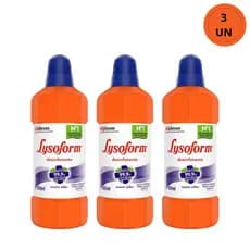 Kits 3/2/1 Desinfetante Lysoform 500 ml- Desinfetante para uso geral mata 99,9% bactérias