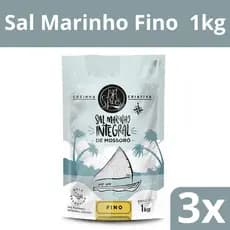 Sal Marinho Integral Fino Mossoró BR Spices 1Kg Ou 500G Natural Rico Em Minerais