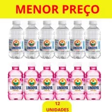 Fardo Água Mineral Lindoya Verão Sense 240ml Kit 12 Unidades Sem Gás | Rosa ou Transparente