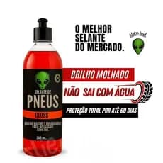 Pretinho Selante De Pneus Gloss Alien Ind Não Sai Com Água Brilho Molhado Alto Rendimento 200 ml