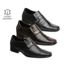 Kit 3 Pares Sapato Social Masculino Couro Legítimo Sola de Borracha Todo Costurado Resistente Envio Rapido Promoção
