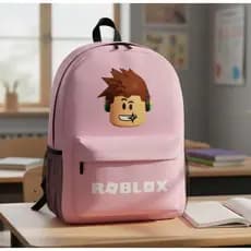 Mochila Escolar Feminina e Masculina Grande e Reforçada ROBLOX Desenho Jogo Anime Lançamento Promoção