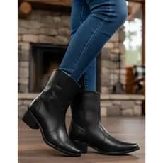 Bota Texana Western Cano Alto Feminina Com Estilo Super Tendencia Bico Fino Rodeio Festa do Peão Super Oferta