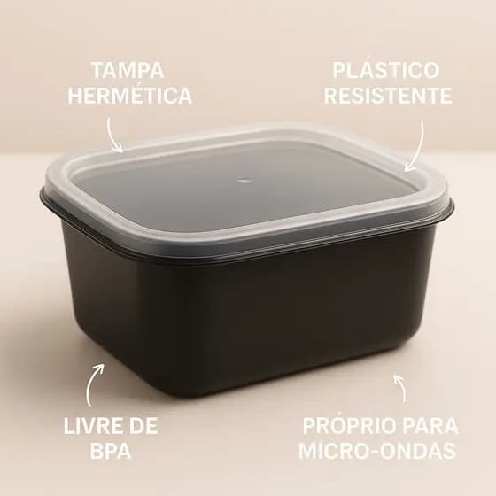 Pote Hermético 1L Multiuso BPA Free – Plástico Resistente para Armazenar Alimentos, Cozinha e Mantimentos