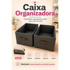 Caixa Organizadora Dobrável Multiuso Resistente para Closet, Banheiro, Escritório e Quarto