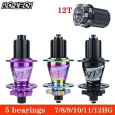 LQLEQI V12 MTB Cubo De Roda De Bicicleta 36H 5 Rolamentos 12 Garras 8 9s 10s 11s 12sHG Tambor De Freio A Disco 12x142mm1