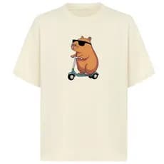Camiseta Infantil Estampa Capivara PATINETE Camisa de algodão 2 ao 14 - Várias cores