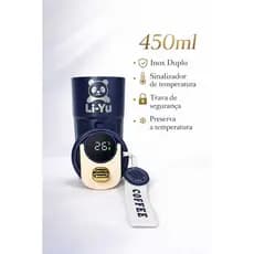 Copo Térmico Inox a Vácuo com Display de Temperatura 450ml - Azul Marinho