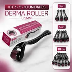 KIT Rolo Facial Microagulhamento Estimula Renova a Pele Derma Roller System 0.50mm