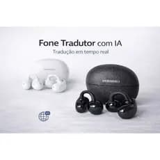 Fone Bluetooth com Tradutor em Tempo Real Condução Óssea +30 Idiomas Cancelamento de Ruído Android e iOS