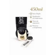 Copo Térmico Inox a Vácuo com Display de Temperatura 450ml - Preto