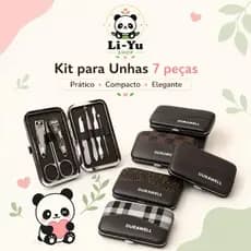 Kit Cortador De Unha Inox Manicure Estojo Portátil Pinça Tesoura 7 Peças