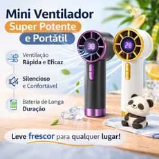 Ventilador Portátil Leve, Silencioso, Recarregável USB, Design Compacto