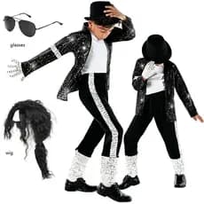 Fantasia de Michael jackson infantil, fantasia de jackson mj para meninos e meninas, fantasia de Performance de dança de