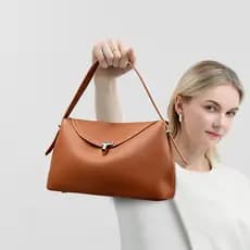 Bolsa vintage com fecho em T, bolsa de ombro feminina, nova bolsa versátil para o dia a dia.