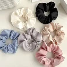 Elástico de cabelo em imitação de seda estilo francês, de cor sólida e alta elasticidade, acessório elegante para coque.
