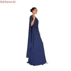 2026 europeu americano novo estilo ombro oblíquo Chiffon vestido de festa INS solto bainha grande saia longa feminina