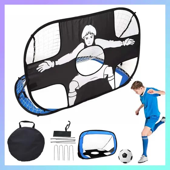 Rede de gol de futebol dois em um para crianças, treinamento de habilidades de futebol, treinamento de atirador, Trai ad