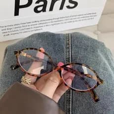 Y2K Retro Oval Quadro Óculos Feminino Leopardo Ins Doce Legal Tendência Marca Leitura Computador Anti Luz Azul