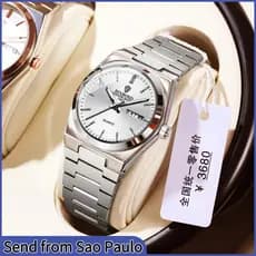 BINBOND Novo Masculino Elegante Relógio De Quartzo Original À Prova Dwaterproof Água Fivela Aço Inoxidável Calendário Lu