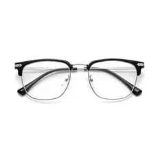 Armações De Lentes Planas Masculinas Com Bloqueio De Luz Azul De Meia Armação