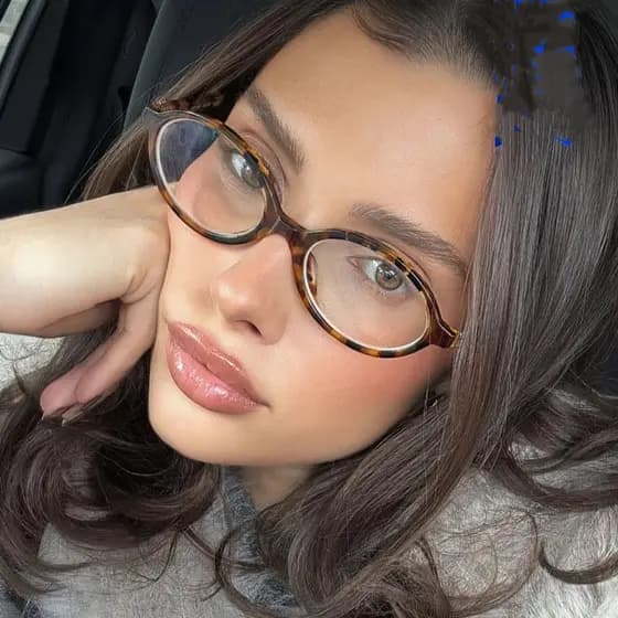 2025 Novos Óculos Ovais Retrô nerd anti Luz Azul Moda Xiaohongshu Mesmo Espelho Plano Para Mulheres