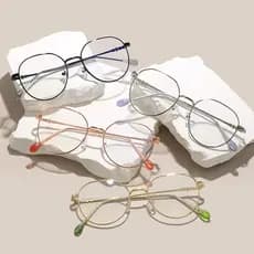 Óculos De Leitura Retrô De Metal Com Luz Azul E Antifadiga – Para Presbiopia Lentes Gradientes Femininas