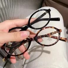 Óculos Vintage Com Estampa De Leopardo , Armação Oval , Bloco De Luz Azul Para Mulheres E Homens