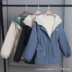 Outono Inverno Veludo Plus Size Quente Jaqueta Com Capuz Feminino Versátil Casual Solto Blusão