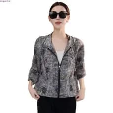 Protetor solar roupas femininas 2026 novo estilo solto leve respirável jaqueta curta mãe de meia-idade verão confortável