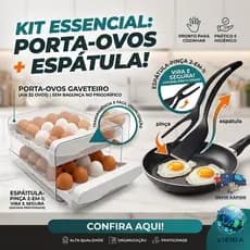 Gaveteiro porta organizador de até 32 ovos 2 gavetas e espátula pinça de cozinha 2 em 1 multiuso antiaderente