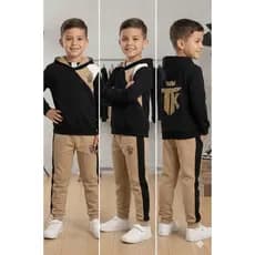 Conjunto Infantil Lançamento Menino Moletinho Inverno Blusa e Calça do 2 ao 14 anos Agasalho