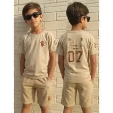 Conjunto Top Infantil Estiloso Infanto Juvenil Menino Verão 2026 Camisa e Bermuda 1 a 14 anos