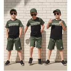 Conjunto Infantil Estiloso Infanto Juvenil Menino Verão  2026 Camisa e Bermuda 1 a 14 anos Top