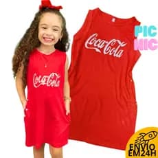 Vestido Infantil Estiloso Menina Verão 2026 Camiseta com Short Infanto Juvenil Top
