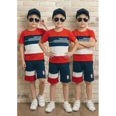 Conjunto Estiloso Top Infantil Menino Masculino Verão  2026 Camisa e Bermuda 1 a 14 anos Juvenil