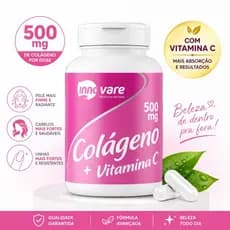 Colágeno + Vitamina C Innovare 60 Cápsulas – Pele, Cabelo e Unhas