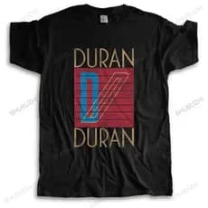 Nova marca de moda camiseta preta para homens DURAN DURAN Moda Camiseta Unissex Masculina Gola O verão